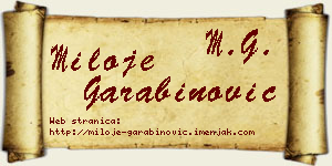 Miloje Garabinović vizit kartica